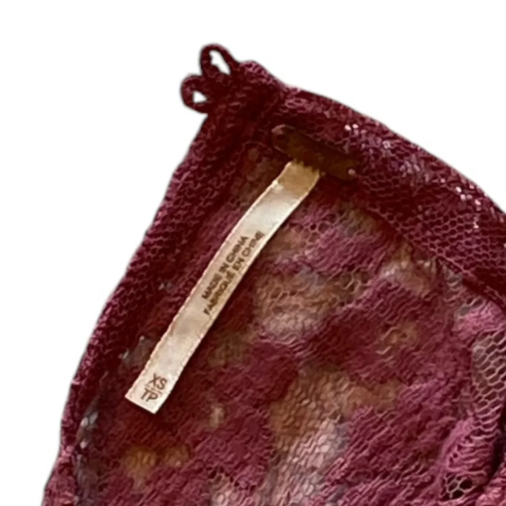 Urban Outfitters Free People Girls Burgundy Shirt Top Size XS Good Condition!